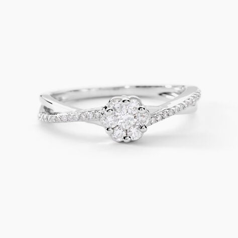 Bague Nusa Or Blanc Diamant - Bagues avec pierre Femme | Histoire d’Or