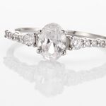 Bague Or Blanc Peadar Oxyde De Zirconium - Bagues solitaires Femme | Histoire d&rsquo;Or