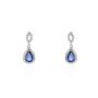 Boucles D'oreilles Puces Sissi Or Blanc Saphir Et Diamant
