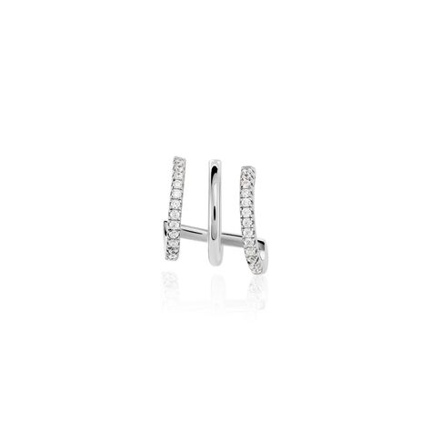 Boucle D'oreille Unitaire Minty Argent Blanc Oxyde De Zirconium - Boucles d'oreilles créoles Femme | Histoire d’Or