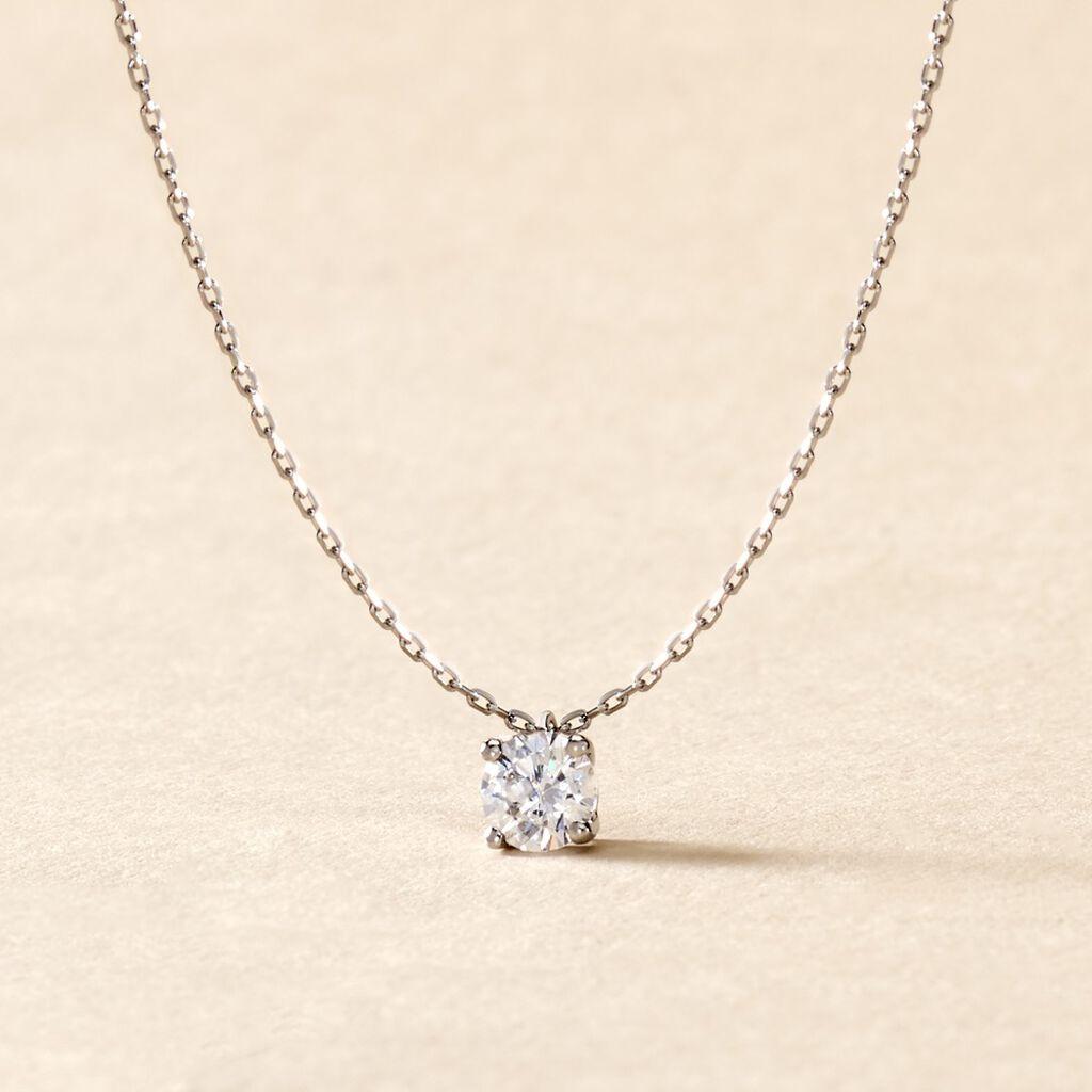 Collier Nazha Or Blanc Oxyde De Zirconium - Colliers Femme | Histoire d&rsquo;Or
