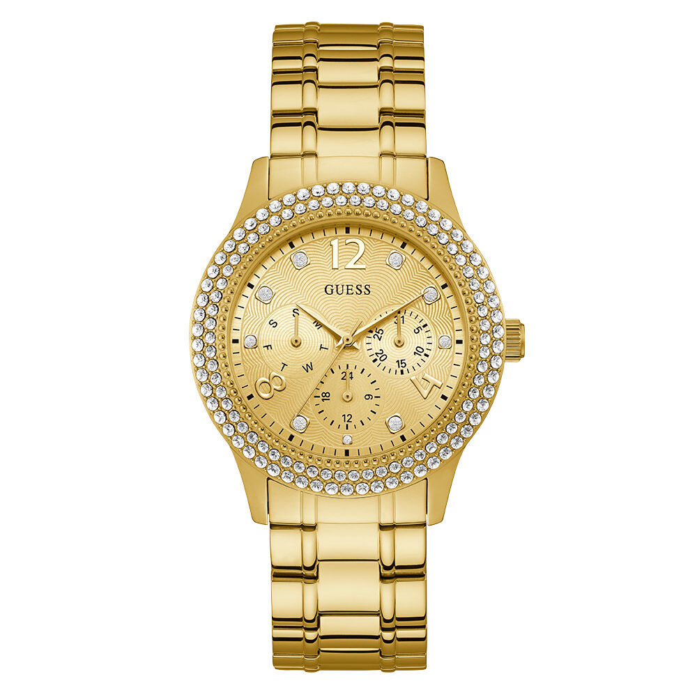 Montres tendances Acier Boucle déployante simple Maillons Strass Ronde  Jaune Ronde - HIMFJQC6310 • Histoire d'Or
