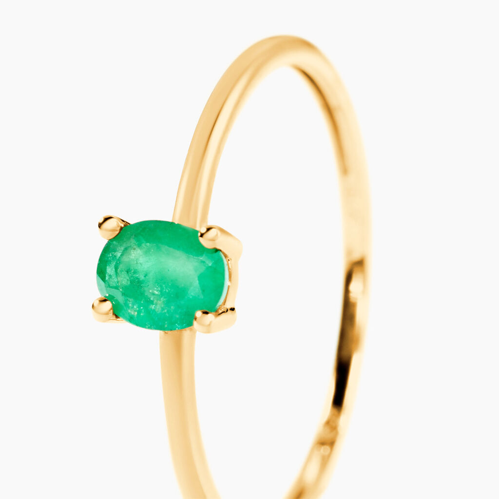 Bague Lily Or Jaune Emeraude -  Femme | Histoire d&rsquo;Or