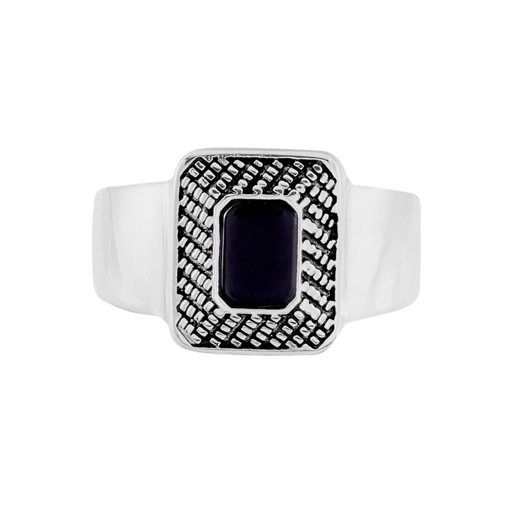 Bague Acier Vieillie Antonny Agate - Bagues avec pierre Homme | Histoire d’Or