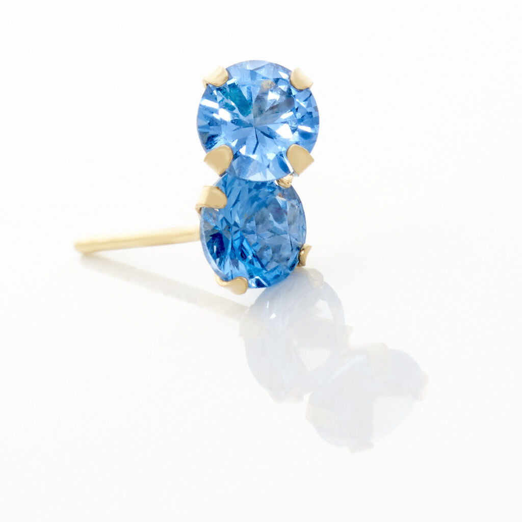Boucles D'oreilles Puces daria Serti Griffe 3 Or Jaune Oxyde - Clous d'oreilles Femme | Histoire d’Or