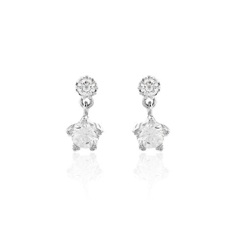 Boucles D'oreilles Puces Tibby Argent Blanc Oxyde De Zirconium - Boucles d'oreilles fantaisie Femme | Histoire d’Or