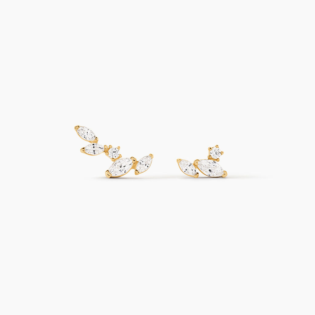Boucles D'Oreillesucles D'Oreilles D&eacute;pareill&eacute;es Amilcar Or Jaune Oxyde De Zirconium - F&ecirc;te des m&egrave;res Femme | Histoire d&rsquo;Or