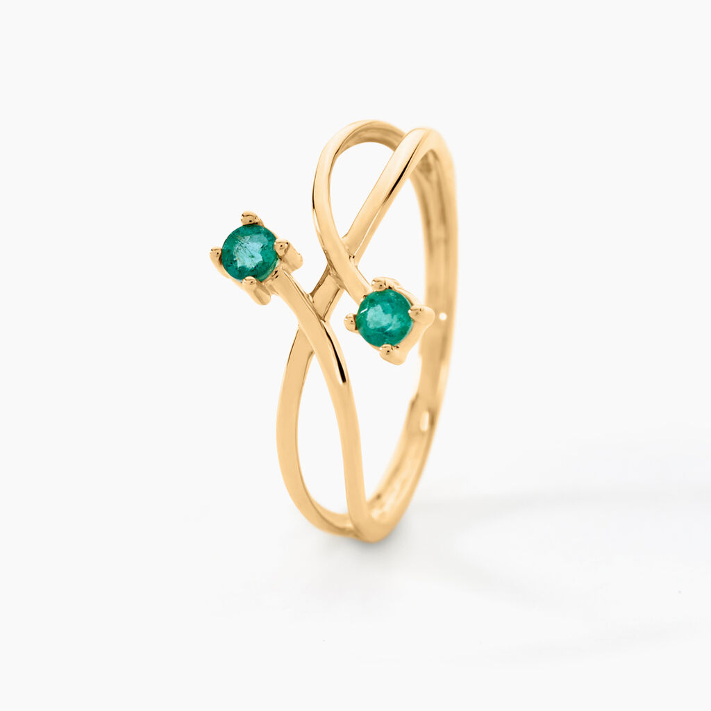 Bague Ruqaya Or Jaune Emeraude - Bagues avec pierre Femme | Histoire d&rsquo;Or