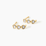 Cr&eacute;oles Cheri Argent Dor&eacute; A L'Or 750/1000 Oxyde De Zirconium - Boucles d'oreilles cr&eacute;oles Femme | Histoire d&rsquo;Or