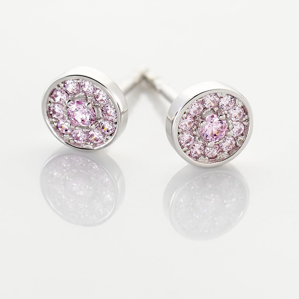 Boucles D'oreilles Puces Auxana Argent Blanc Oxyde De Zirconium - Boucles d'oreilles fantaisie Femme | Histoire d’Or