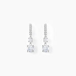 Boucles D'oreilles Pendantes Corianne Argent Blanc Oxyde De Zirconium - Boucles d'oreilles fantaisie Femme | Histoire d&rsquo;Or