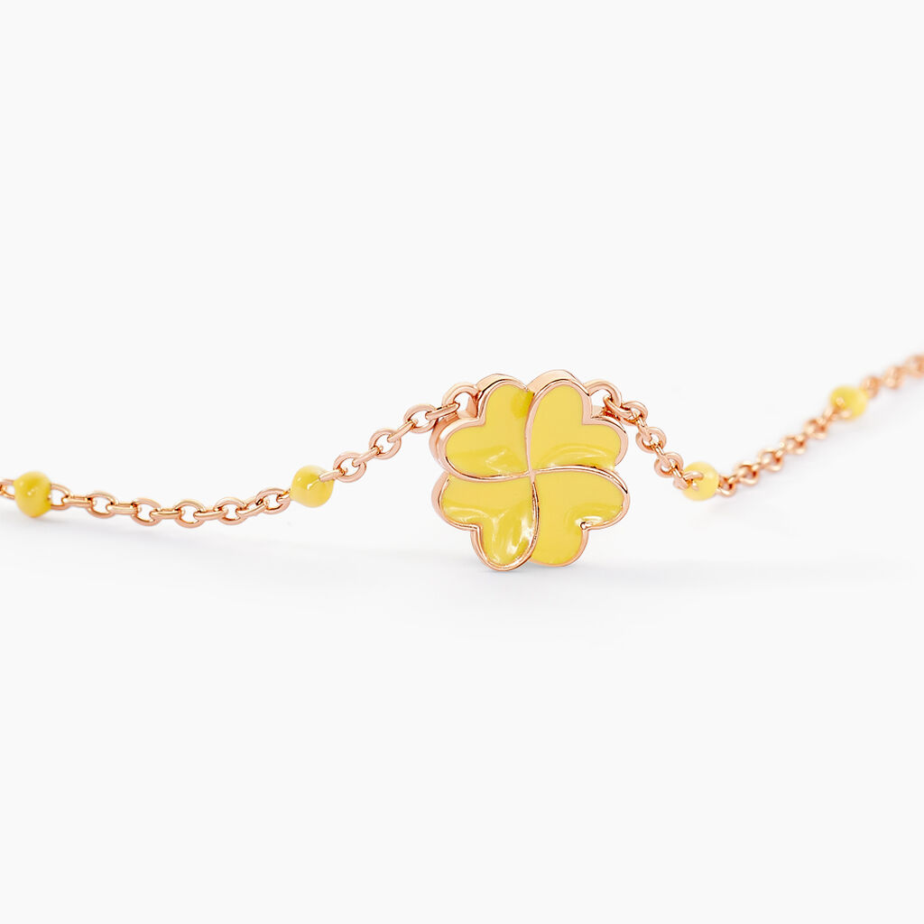 Collier Mimosa Argent Rose - Ras de cou Femme | Histoire d’Or