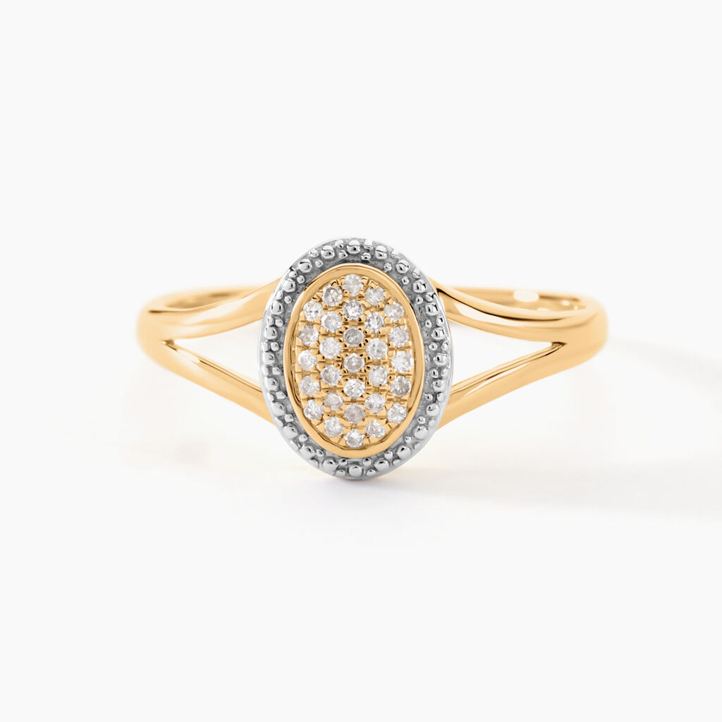 Bague Or Jaune Finola Diamants - Bagues avec pierre Femme | Histoire d&rsquo;Or