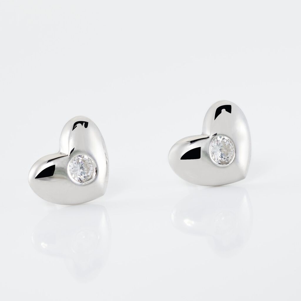 Boucles D'oreilles Puces Argent Santiago Oxydes De Zirconium - Boucles d'oreilles fantaisie Femme | Histoire d’Or