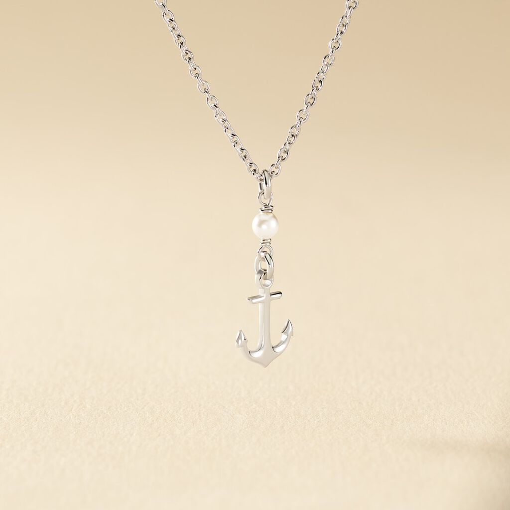 Collier Gwenaelle Argent Blanc Perle D'imitation - Colliers fantaisie Femme | Histoire d&rsquo;Or