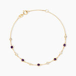 Bracelet Falk Or Jaune Am&eacute;thyste Oxyde De Zirconium - Bracelets Femme | Histoire d&rsquo;Or