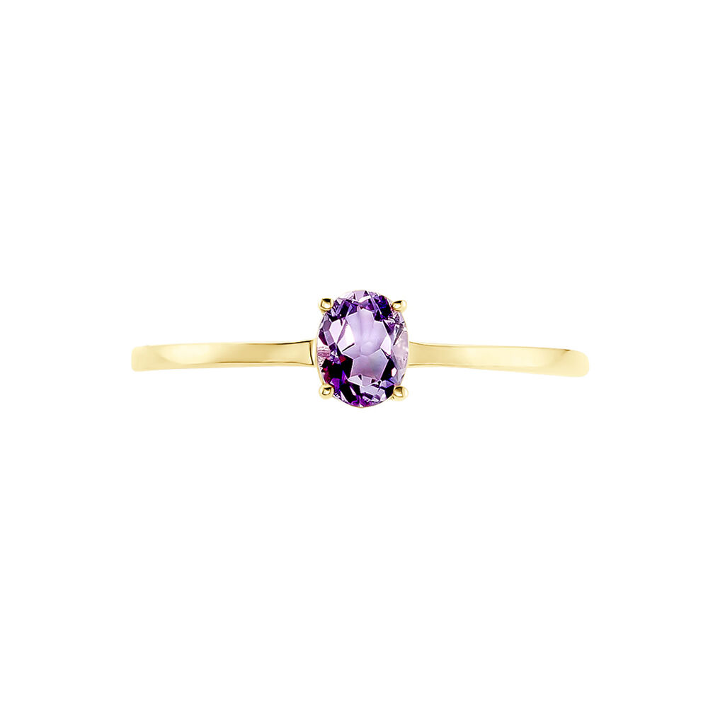 Bague Valentino Or Jaune Améthyste - Bagues solitaires Femme | Histoire d’Or