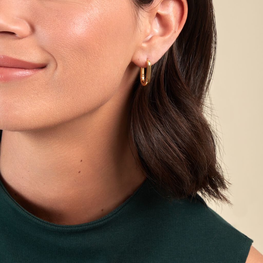 Créoles Urban Line Acier Doré - Boucles d'oreilles créoles Femme | Histoire d’Or