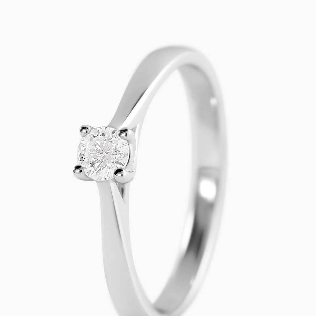 Bague Solitaire Victoria Or Blanc Diamant - Bagues solitaires Femme | Histoire d&rsquo;Or