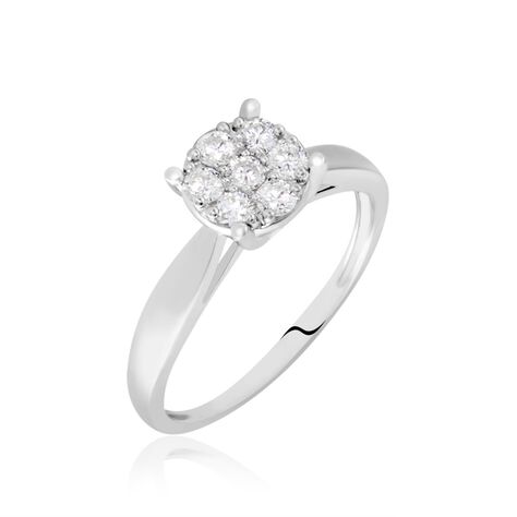 Bague Charlene Platine Blanc Diamant - Bagues avec pierre Femme | Histoire d’Or