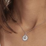 Pendentif Hanita Ange Rond Satine Or Blanc - Cadeaux de naissance Enfant | Histoire d&rsquo;Or