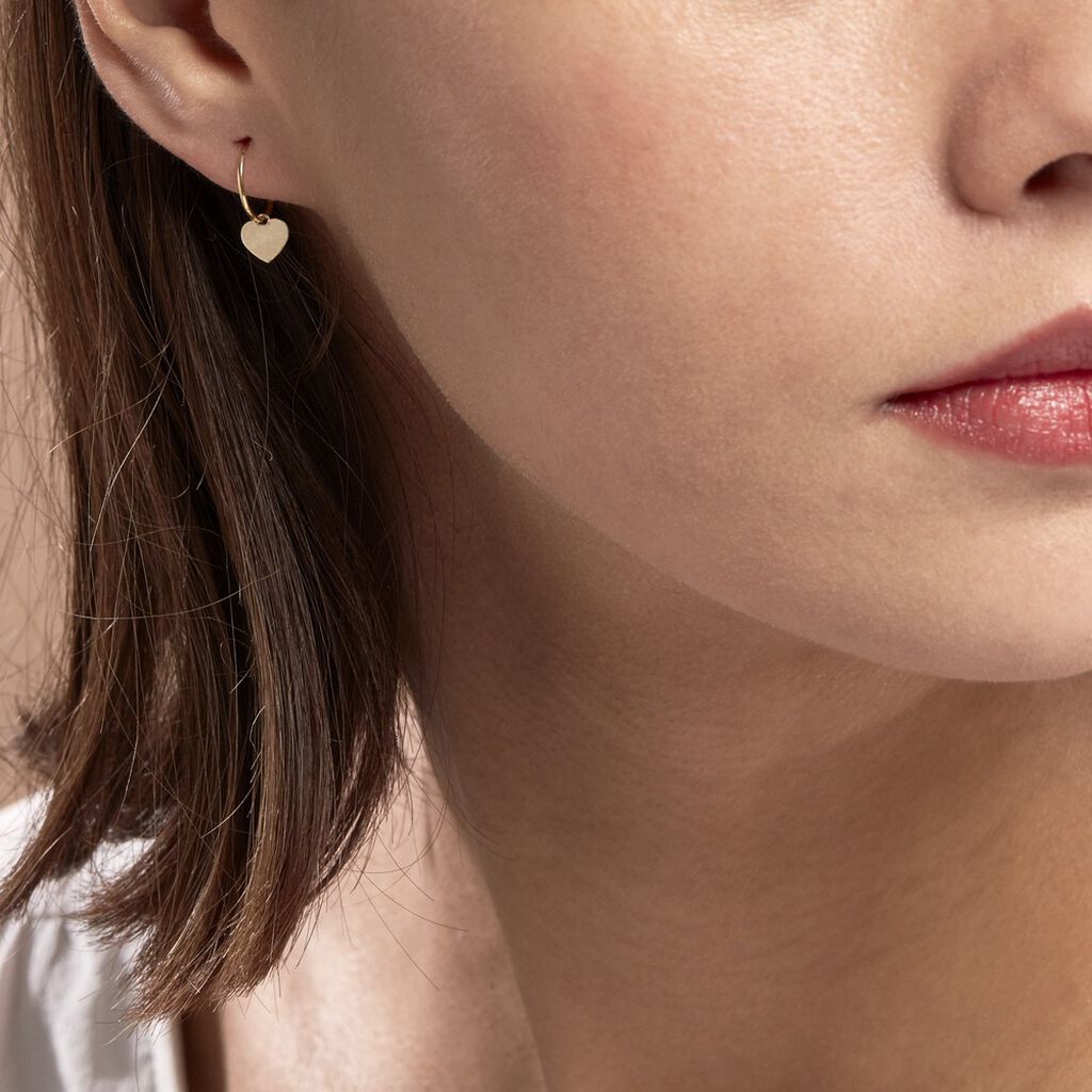 Créoles Belita Or Jaune - Boucles d'Oreilles Coeur Femme | Histoire d’Or