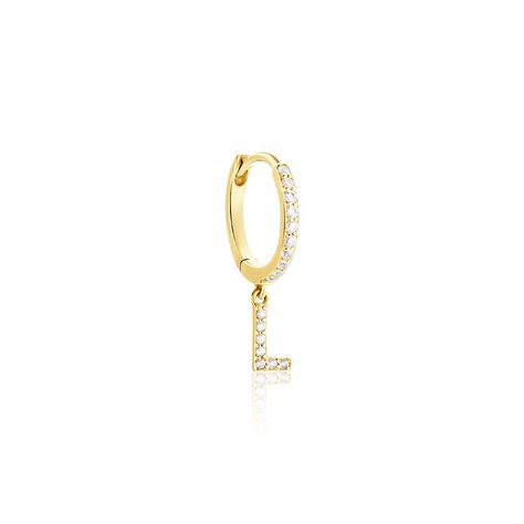 Créole Unitaire Léria Or Jaune Oxydes De Zirconium - Boucles d'oreilles créoles Femme | Histoire d’Or