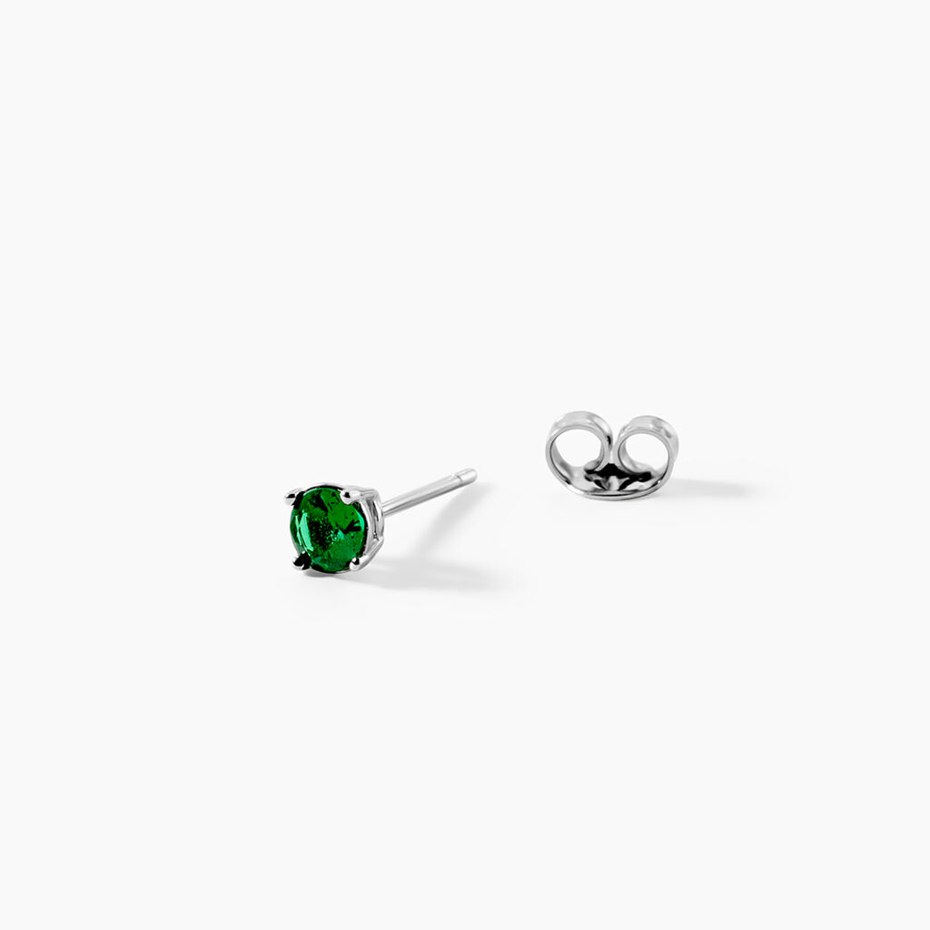 Boucles D'oreilles Puces Argent Blanc Dwight Oxydes De Zirconium - Boucles d'oreilles empierr&eacute;es Femme | Histoire d&rsquo;Or