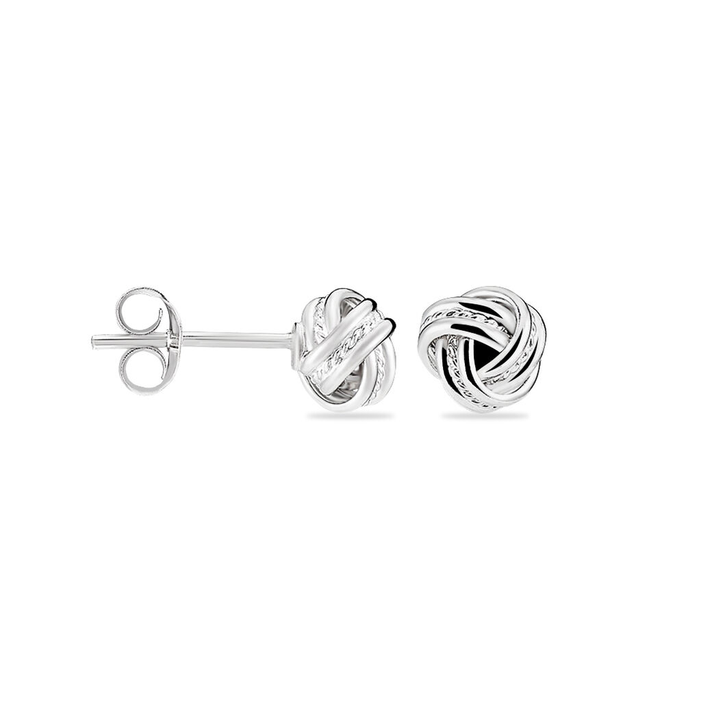 Boucles D'oreilles Puces Iloa Argent Blanc - Boucles d'oreilles fantaisie Femme | Histoire d’Or
