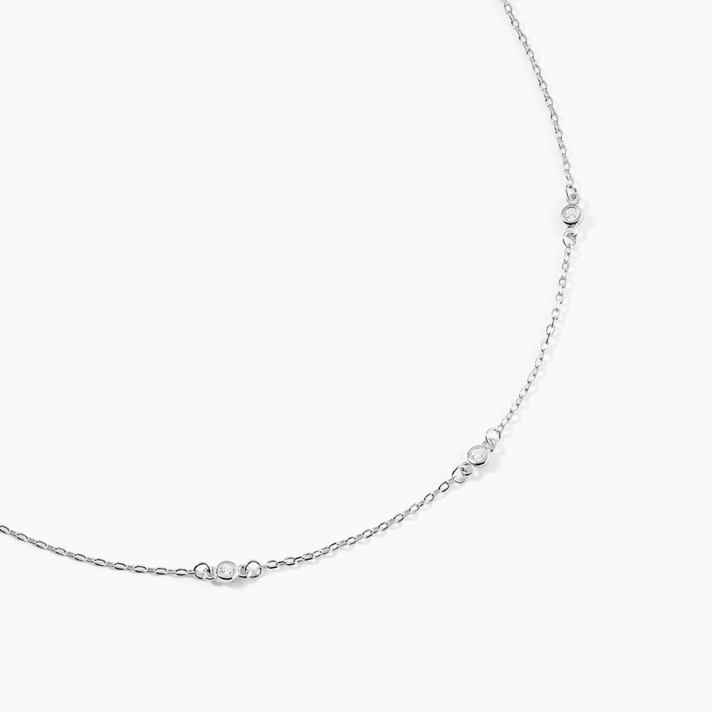Collier Vashti Argent Blanc Oxyde De Zirconium - Colliers fantaisie Femme | Histoire d&rsquo;Or