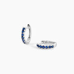 Cr&eacute;oles Or Blanc Killian Saphir - Boucles d'oreilles cr&eacute;oles Femme | Histoire d&rsquo;Or