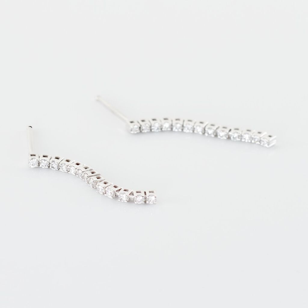 Boucles D'oreilles Pendantes Moscovado Or Blanc Diamant Synthétique - Boucles d'oreilles pendantes Femme | Histoire d’Or