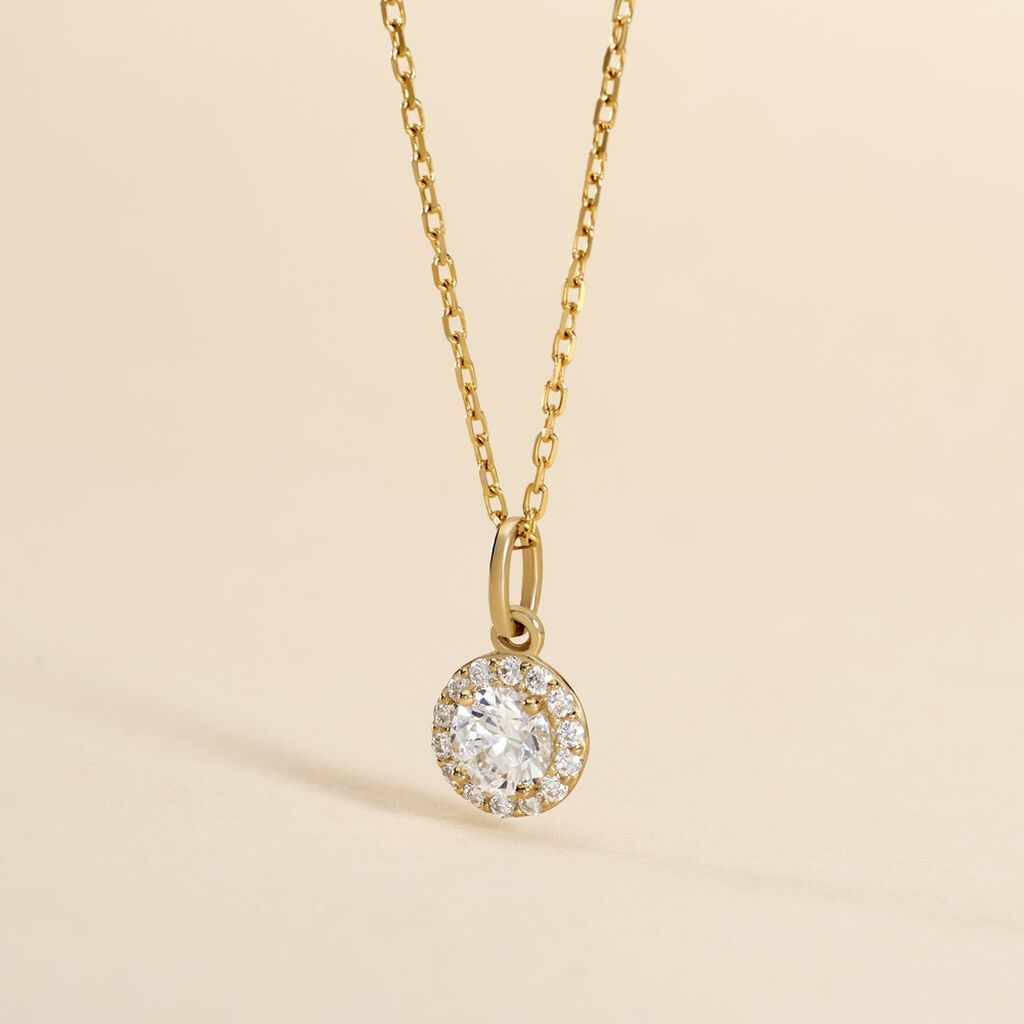 Pendentif Seghira Or Jaune Oxyde De Zirconium - Pendentifs Femme | Histoire d&rsquo;Or