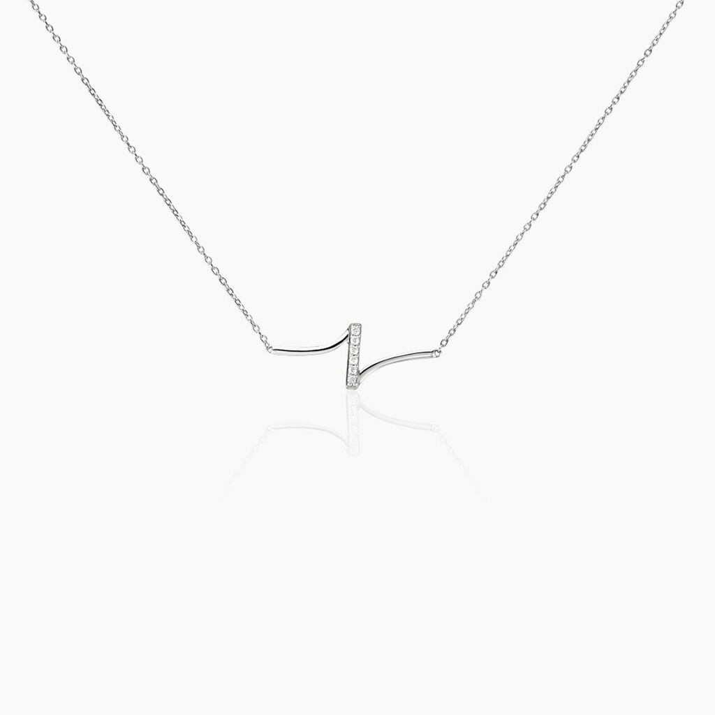 Collier Suraj Argent Blanc Oxyde De Zirconium - Colliers fantaisie Femme | Histoire d’Or