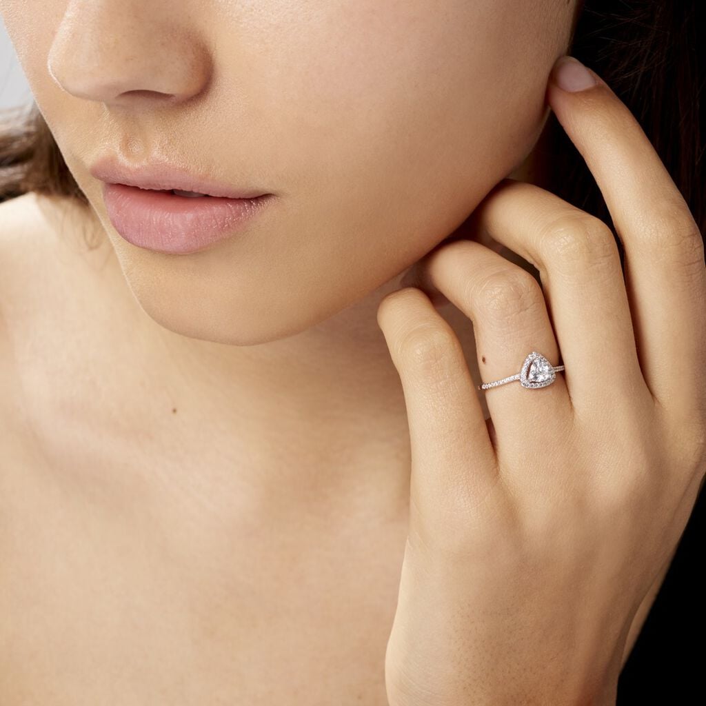Bague Amantine Argent Blanc Oxyde De Zirconium - Bagues solitaires Femme | Histoire d&rsquo;Or