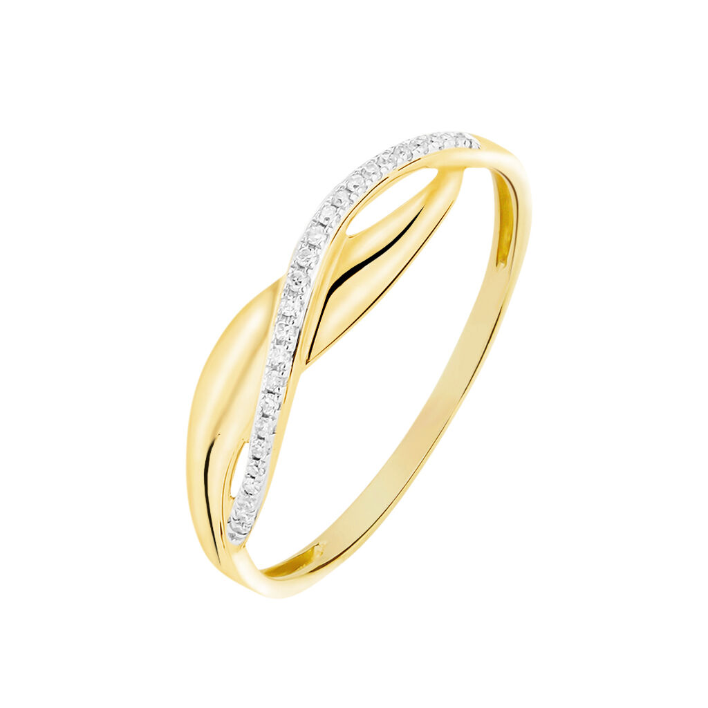 Bague Camelia Or Jaune Diamant - Bagues avec pierre Femme | Histoire d’Or