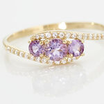 Bague Chloe Or Jaune Amethyste Et Oxyde De Zirconium - Bagues solitaires Femme | Histoire d&rsquo;Or