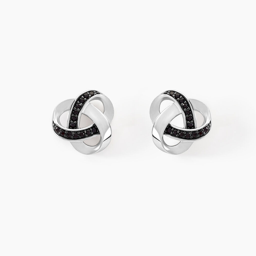 Boucles D'oreilles Puces Melina Argent Blanc Oxyde De Zirconium - Boucles d'oreilles fantaisie Femme | Histoire d’Or