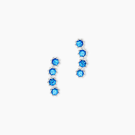 Boucles D'oreilles Puces Karrie Argent Blanc Oxyde De Zirconium - Boucles d'oreilles fantaisie Femme | Histoire d&rsquo;Or