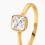 Bague Galal Argent Dor&eacute; A L'Or 750/1000 Oxyde De Zirconium - Bagues avec pierre Femme | Histoire d&rsquo;Or
