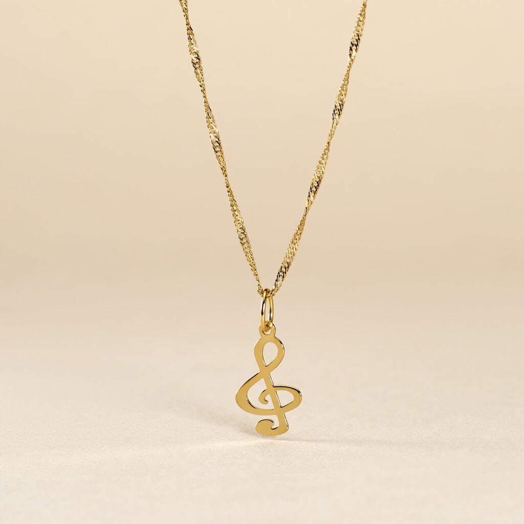 Pendentif Fausta Musique Or Jaune - Pendentifs Famille | Histoire d’Or