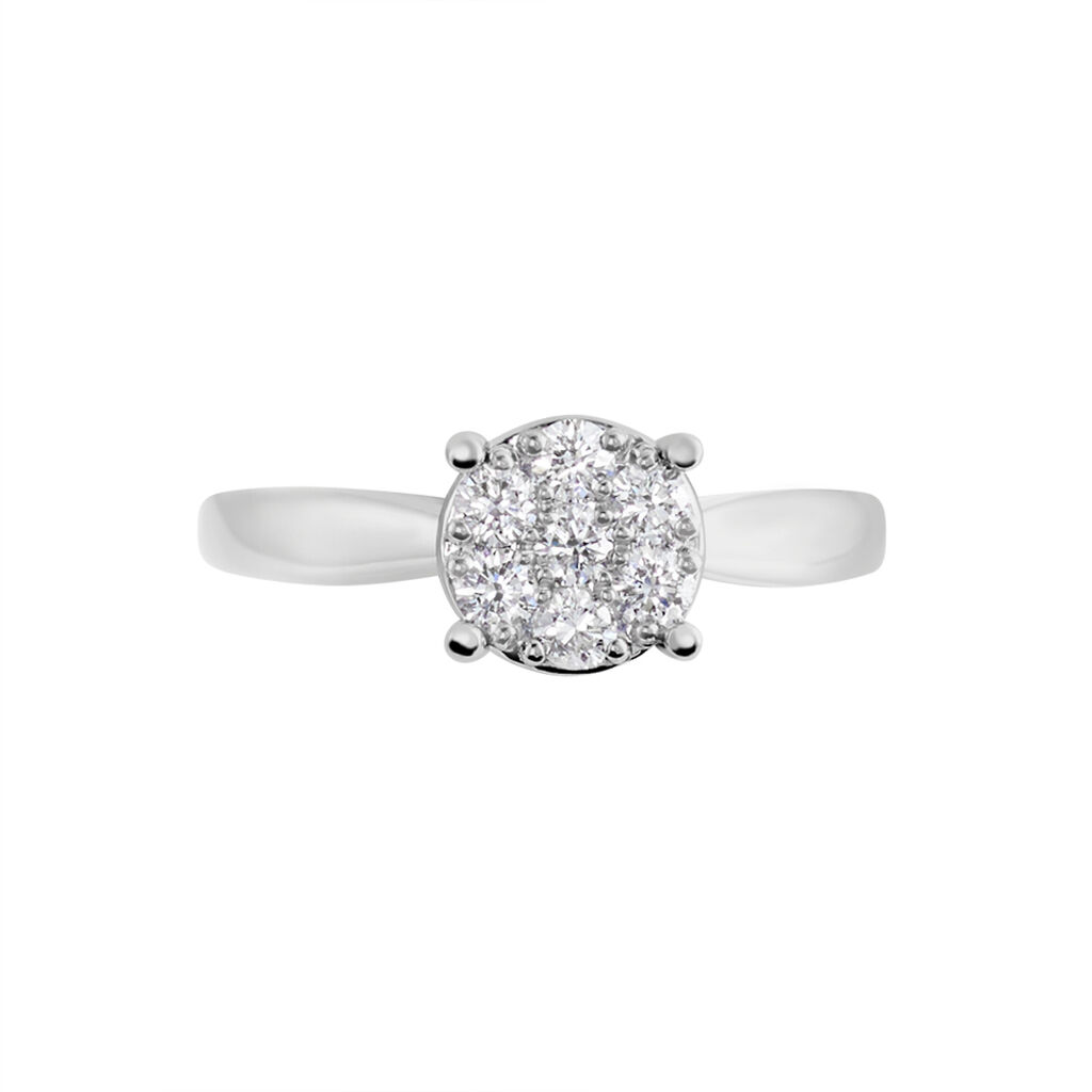 Bague Charlene Platine Blanc Diamant - Bagues avec pierre Femme | Histoire d’Or