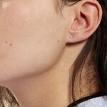 Boucles D'oreilles Puces Eddie Or Blanc Oxyde De Zirconium - Clous d'oreilles Femme | Histoire d&rsquo;Or