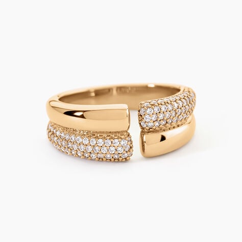 Bague Shiny Bold Plaqu&eacute; Or Jaune Oxyde De Zirconium - Bagues avec pierre Femme | Histoire d&rsquo;Or