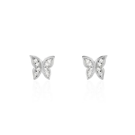 Boucles D'oreilles Puces Cadfan Argent Blanc Oxyde - Boucles d'oreilles fantaisie Femme | Histoire d’Or