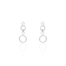 Boucles D'oreilles Puces Wynona Or Blanc Oxyde - Boucles d'oreilles pendantes Femme | Histoire d’Or