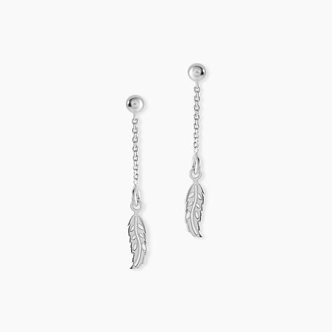 Boucles D'oreilles Pendantes Argent Blanc Maic - Boucles d'oreilles fantaisie Femme | Histoire d&rsquo;Or