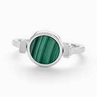 Bague Lunatique Argent Blanc Malachite Onyx