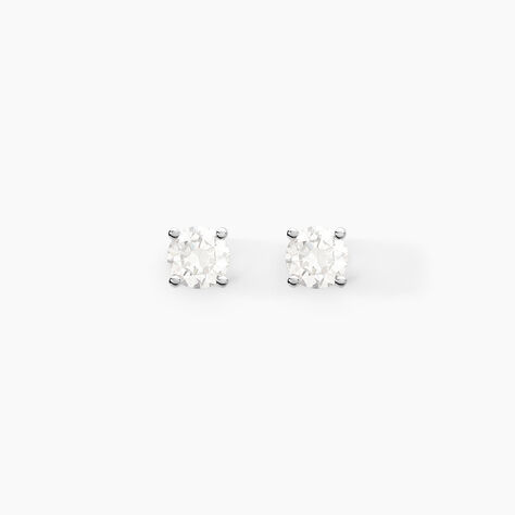 Boucles D'oreilles Puces Aphrodite Or Blanc Diamant - Clous d'oreilles Famille | Histoire d’Or