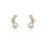 Boucles D'oreilles Puces Or Jaune Albizia Oxydes De Zirconium - Clous d'oreilles Femme | Histoire d&rsquo;Or
